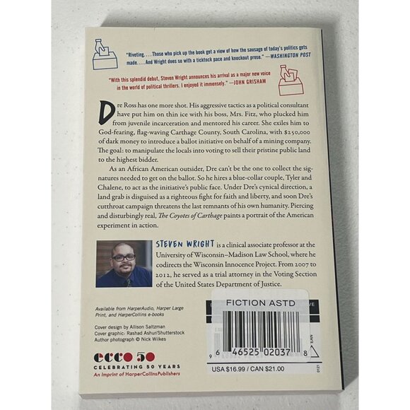 The Coyotes of Carthage Steven Wright Paperback Book Fiction Novel - Picture 5 of 5